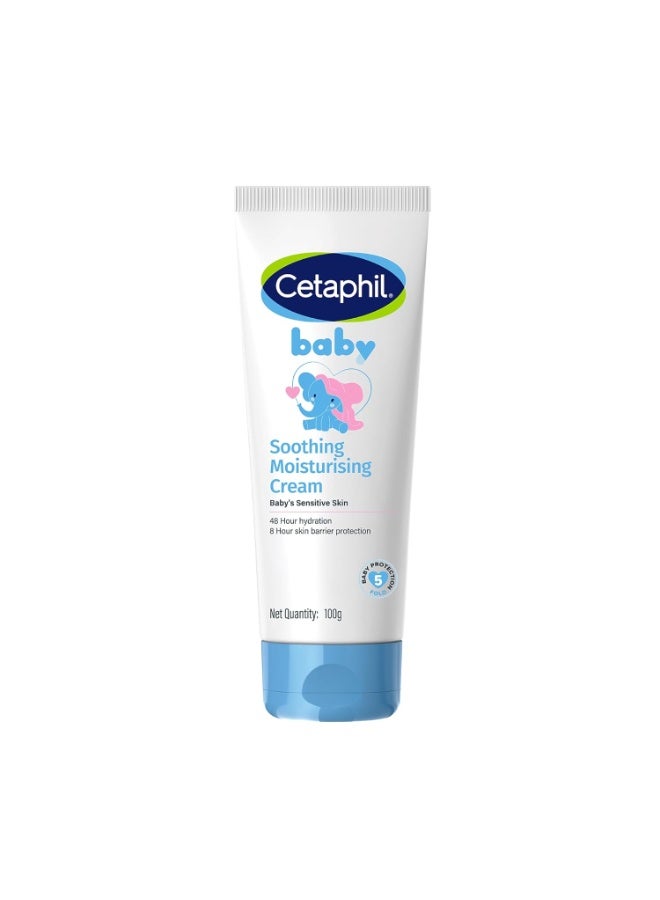 Cetaphil Baby Soothing Moisturising Cream 100 g for Newborns & Babies | 48H Hydration & 8H Skin Barrier Protection | With Glycerin, Sunflower Seed Oil & Sweet Almond Oil | Gentle Face & Body Moisturiser - Image 1
